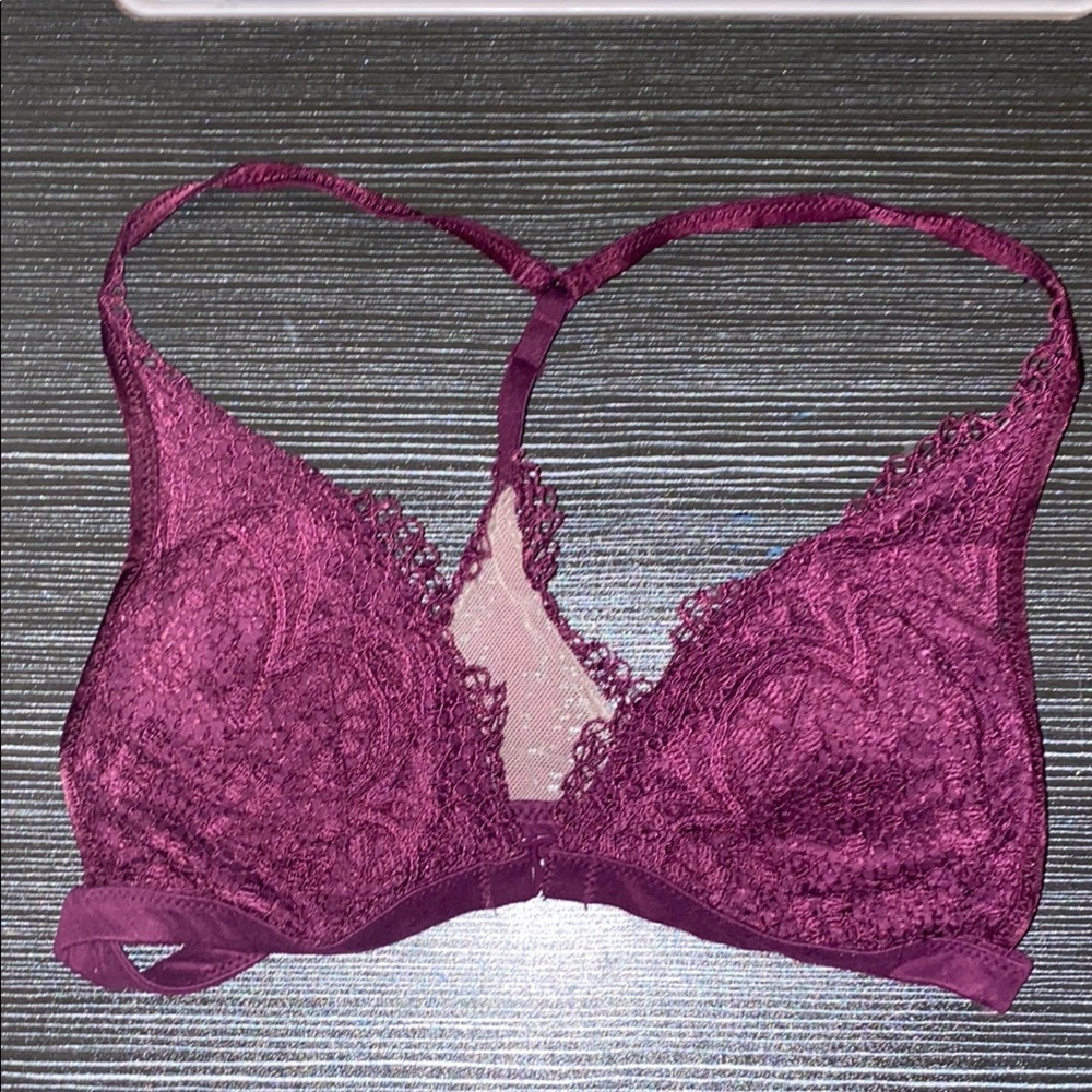 Lace Bralette in Deep Purple/Burgundy